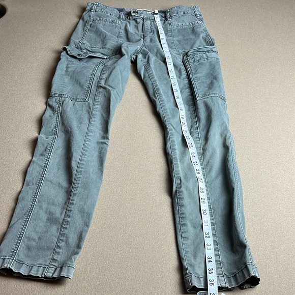 ANTHROPOLOGIE Daughters Of The Liberation Cargo Pants Ankle Zip Green - 29 - Picture 11 of 13
